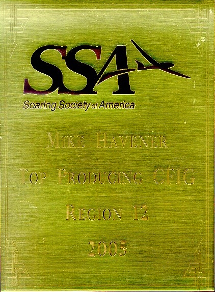 2005 Top Producing SSA Instructor for Region 12 award