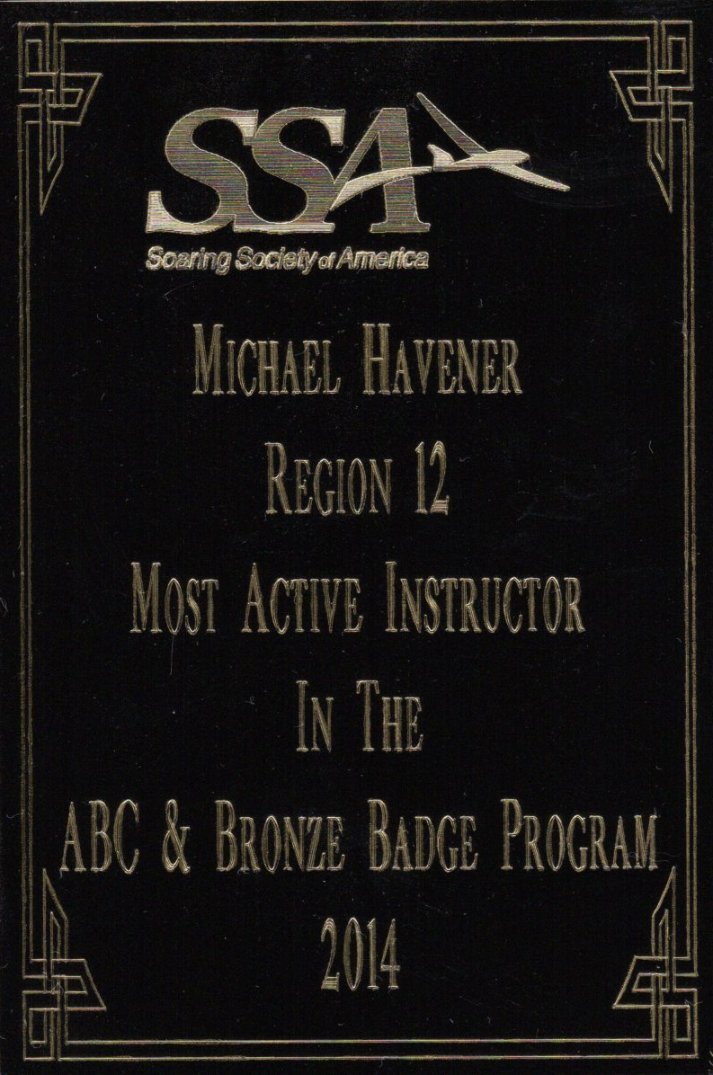 2014 Top Producing SSA Instructor for Region 12 award